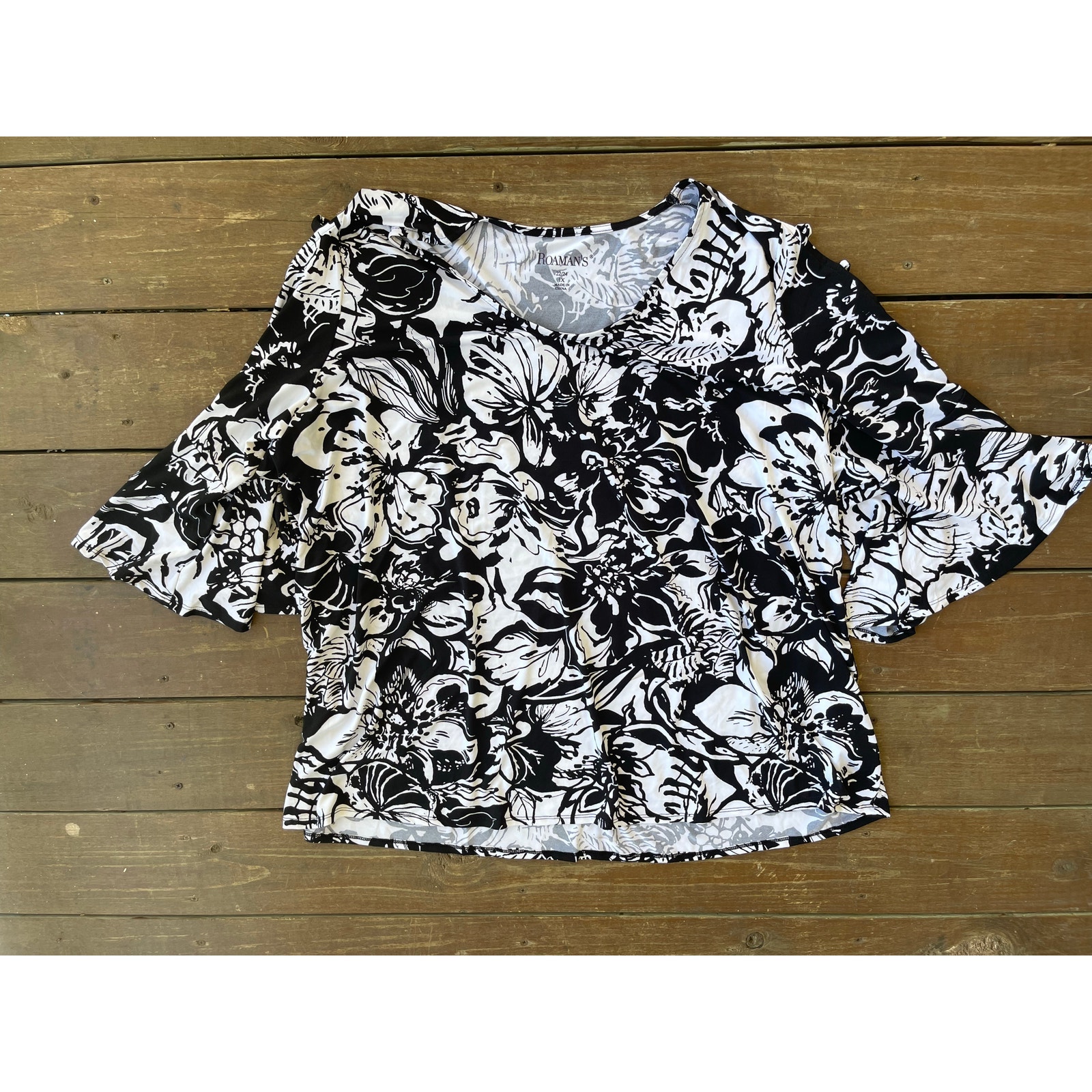 Roaman's 22/24 Floral Blouse